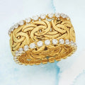 Punk Wide Band Statement Ring Luxury Irregular Wrapped Line Symbol Finger Ring view 2