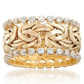 Punk Wide Band Statement Ring Luxury Irregular Wrapped Line Symbol Finger Ring view 5
