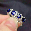 Klein Blue Zircon Ring For Women, European Elegant Vintage Magazine Style Finger Jewelry view 2
