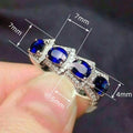 Klein Blue Zircon Ring For Women, European Elegant Vintage Magazine Style Finger Jewelry view 4