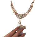 French Vintage Faux Pearl Rhinestone Baroque Geometric Y2K Choker Necklace view 5
