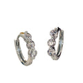 Sparkling Faux Diamond Hoop Earrings, Light Luxury Round Huggie Ear Cuffs Trendy Circle Earrings view 5