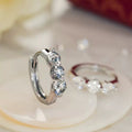 Sparkling Faux Diamond Hoop Earrings, Light Luxury Round Huggie Ear Cuffs Trendy Circle Earrings view 1