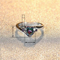 Colorful Heart Ring Creative Rainbow Heart Swing Arm Design Versatile Finger Ring Jewelry view 4