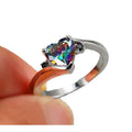 Colorful Heart Ring Creative Rainbow Heart Swing Arm Design Versatile Finger Ring Jewelry view 5