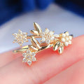 Japanese Korean Floral Micro Pave Zircon Ring For Women, Sweet Plant Flower Index Finger Ring view 2