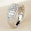 Trendy Style Bowknot Pave T Shape Zircon Ring Geometric Design Fashion Finger Ring view 3