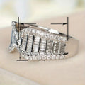 Trendy Style Bowknot Pave T Shape Zircon Ring Geometric Design Fashion Finger Ring view 4