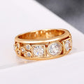 New Geometric Round Square Statement Ring Heavy Workmanship Status Symbol Finger Jewelry view 3