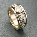 New Geometric Round Square Statement Ring Heavy Workmanship Status Symbol Finger Jewelry view 1