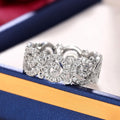 Bold Hollow Flower Ring For Women, European American Celebrity Style Sparkling Fashion Jewelry view 3