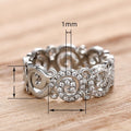 Bold Hollow Flower Ring For Women, European American Celebrity Style Sparkling Fashion Jewelry view 4