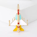 Matte Enamel Alloy Airplane Brooch For Casual Clothing Decoration view 1