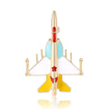 Matte Enamel Alloy Airplane Brooch For Casual Clothing Decoration view 5