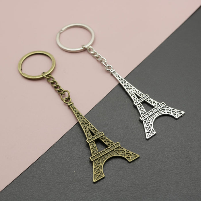 Metal Eiffel Tower Pendant Keychain Travel Gift Bag Charm