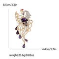 Alloy Rhinestone Hollow Phoenix Brooch For Women's Suit And Dress view 6