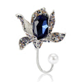 Alloy Pearl Crystal Orchid Brooch Pin For Dresses And Suits view 5