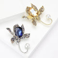 Alloy Pearl Crystal Orchid Brooch Pin For Dresses And Suits view 1