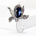 Alloy Pearl Crystal Orchid Brooch Pin For Dresses And Suits view 2