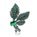 Gold Plated Zircon Leaf Brooch Pin For Suits And Dresses view 5