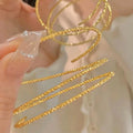 Gold Plated Copper Multi Layer Open Beaded Bangle With Crushed Silver Minimalist Elegant Style view 2