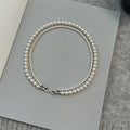 French Vintage Faux Pearl Multi Layer Number Zircon Beaded Choker Necklace view 4
