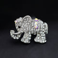 Silver Tone Elephant Crystal Metal Brooch Pin for Jackets and Lapels view 3