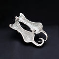 Black Silver Tone Cat Crystal Metal Brooch Pin for Jackets and Lapels view 4