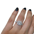 Eight Hearts Eight Arrows Princess Cut Zircon Ring, European Four Prong Geometric Women's Ring view 4