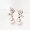 Akoya Style Butterfly Bow Pearl Stud Earrings, Round Faux Pearl Chic Earrings For Women view 3