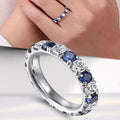 Minimalist Fashion Geometric Textured Row Zircon Couple Ring For Men And Women Jewelry view 1