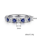 Minimalist Fashion Geometric Textured Row Zircon Couple Ring For Men And Women Jewelry view 4