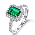 Vintage Four Prong Princess Ring, Light Luxury Rectangular Simulated Stone Fashion Accessory view 5