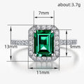 Vintage Four Prong Princess Ring, Light Luxury Rectangular Simulated Stone Fashion Accessory view 4