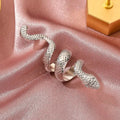 Long Cool Men's Snake Pattern Ring Punk Metal Animal Exaggerated Open Adjustable Ring view 6