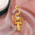Long Cool Men's Snake Pattern Ring Punk Metal Animal Exaggerated Open Adjustable Ring view 4