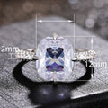 Greek Niche Rock Candy Ring Classic Square Zircon Engagement Proposal Jewelry view 4
