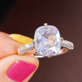 Greek Niche Rock Candy Ring Classic Square Zircon Engagement Proposal Jewelry view 3