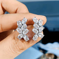 Korean Elegant Office Lady Oval Stud Earrings, Micro Pave Sparkling Zircon Ear Jewelry view 4