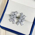 Korean Elegant Office Lady Oval Stud Earrings, Micro Pave Sparkling Zircon Ear Jewelry view 2