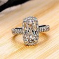 Creative Zircon Engagement Ring, European Geometric Rectangle Finger Ring For Cross Border view 1