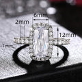 Creative Zircon Engagement Ring, European Geometric Rectangle Finger Ring For Cross Border view 4