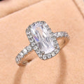 Creative Zircon Engagement Ring, European Geometric Rectangle Finger Ring For Cross Border view 2