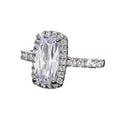 Creative Zircon Engagement Ring, European Geometric Rectangle Finger Ring For Cross Border view 5