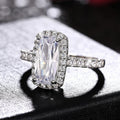 Creative Zircon Engagement Ring, European Geometric Rectangle Finger Ring For Cross Border view 3