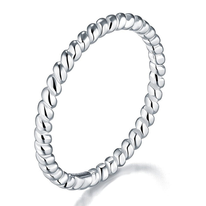 Twisted Circle Index Finger Ring, Cross Border Hip Hop Minimalist Plain Band Fashion Pinky Ring