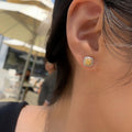 Sparkling Square Zircon Stud Earrings Simple Korean Style Crystal Inlaid Earrings For Women view 3