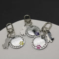 Zinc Alloy Dog Paw Print Keychain Retro Pink Gift view 4