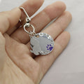 Zinc Alloy Dog Paw Print Keychain Retro Pink Gift view 3