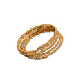 Gold Plated Copper Five Layer Open Bangle With Crushed Silver Beads Light Luxury Women's Jewelry view 5